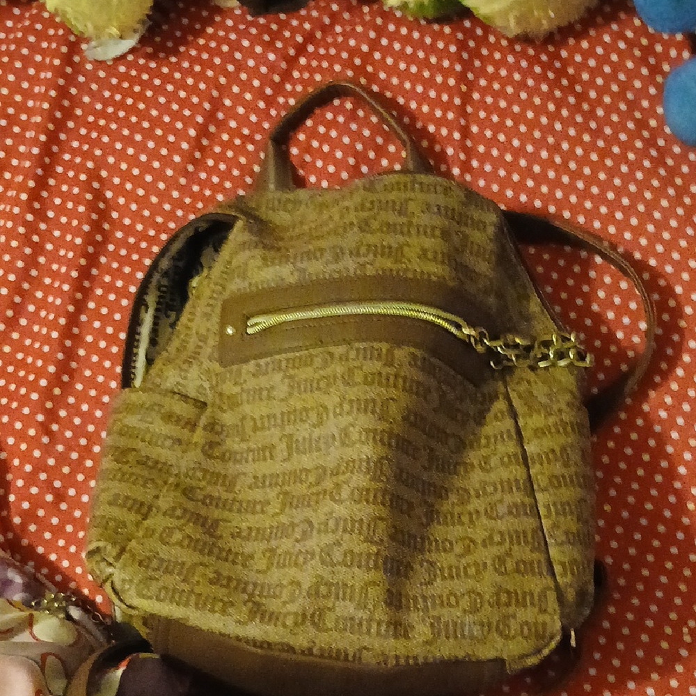 Juicy Couture Tan Patterned Backpack - image 1